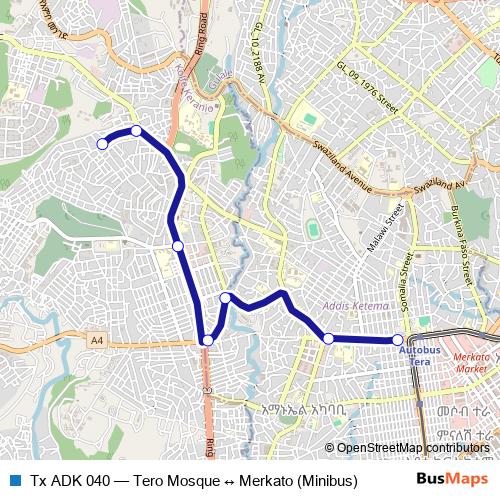 Tx ADK 040 bus Line Map