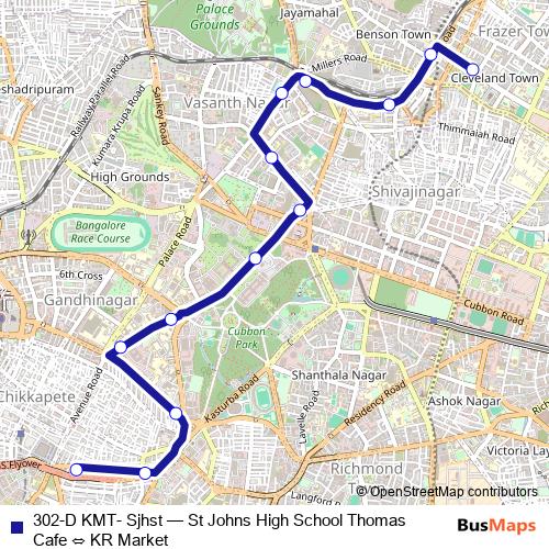 302-D KMT- Sjhst bus Line Map