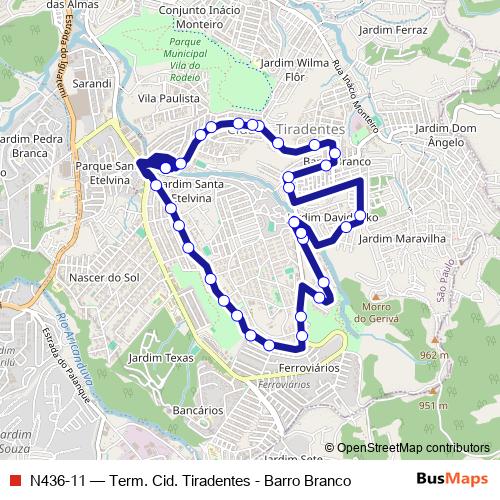 N436-11 bus Line Map