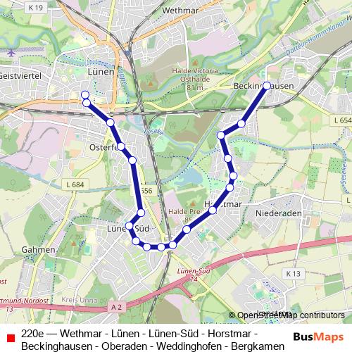 220e bus Line Map