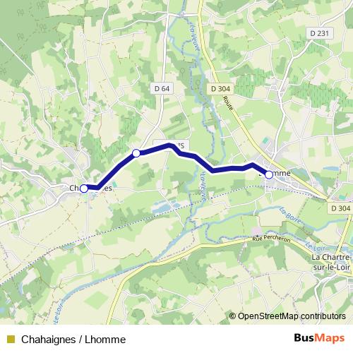 Chahaignes / Lhomme bus Line Map