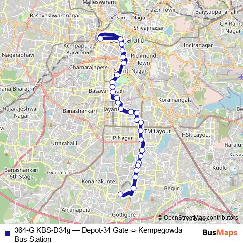 364-G KBS-D34g bus Line Map