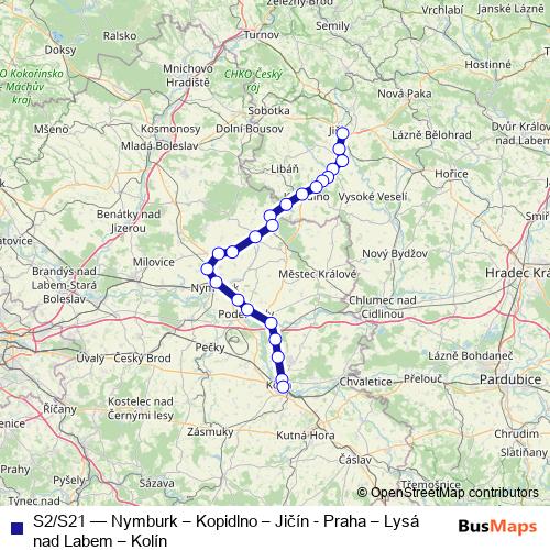 S2/S21 rail Line Map