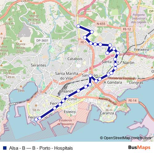 Alsa - B bus Line Map