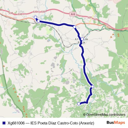 Xg681006 bus Line Map