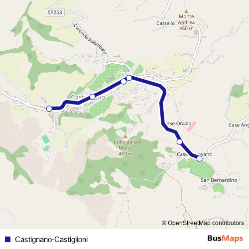 Castignano-Castiglioni bus Line Map