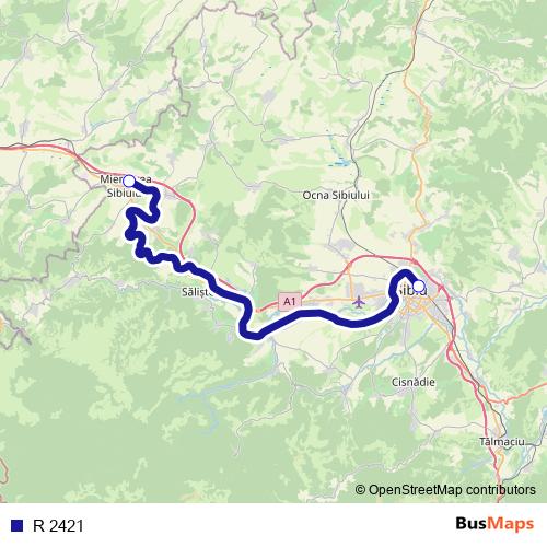 R 2421 rail Line Map