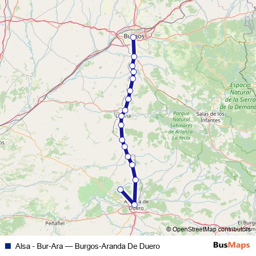 Alsa - Bur-Ara bus Line Map