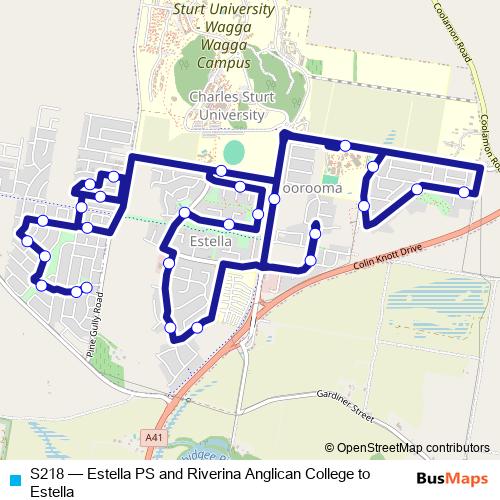S218 bus Line Map