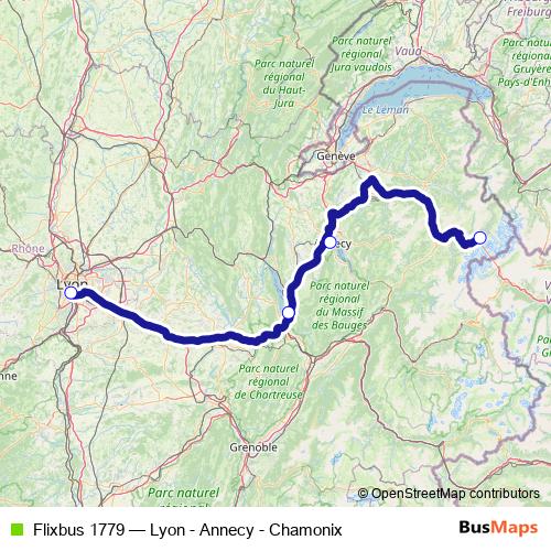 Flixbus 1779 bus Line Map
