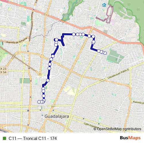 C11 bus Line Map
