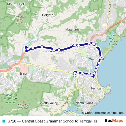 S728 bus Line Map
