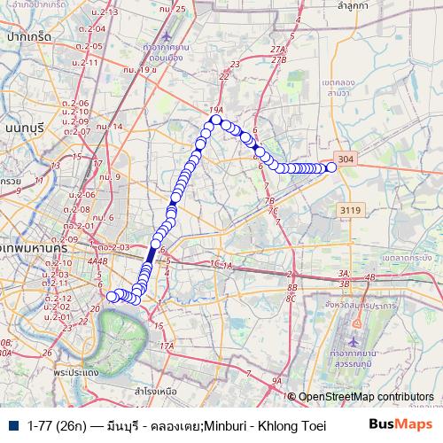 1-77 (26ก) bus Line Map