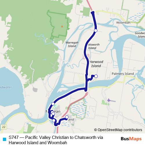 S747 bus Line Map