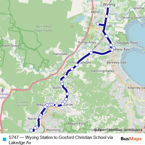 S747 bus Line Map