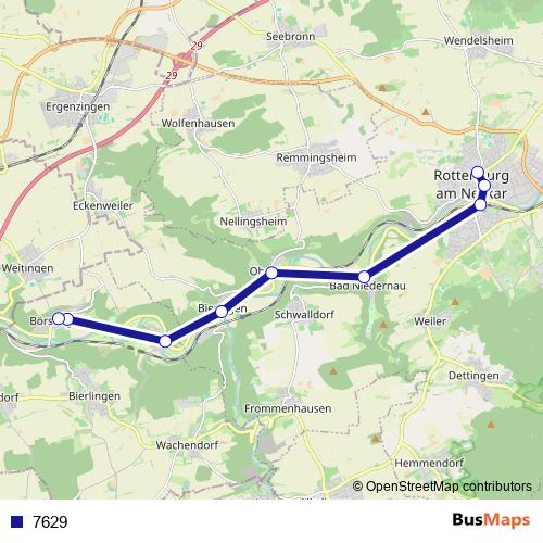 7629 bus Line Map