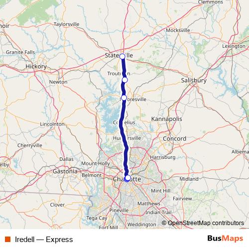 Iredell bus Line Map