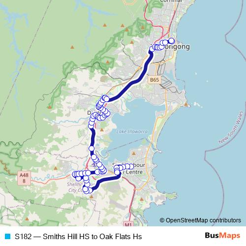 S182 bus Line Map