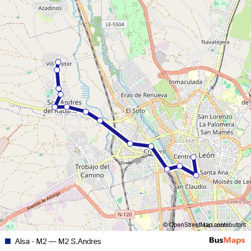 Alsa - M2 bus Line Map