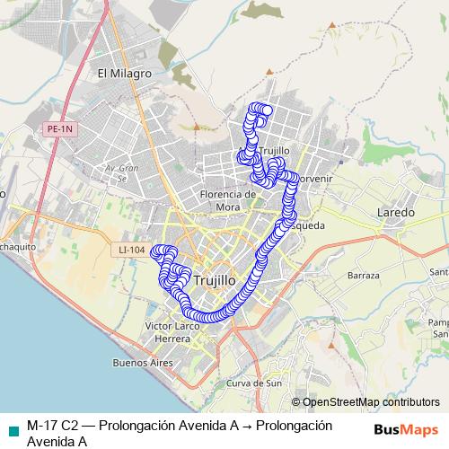 M-17 C2 bus Line Map