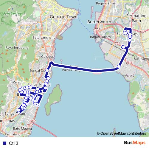 Ct13 bus Line Map