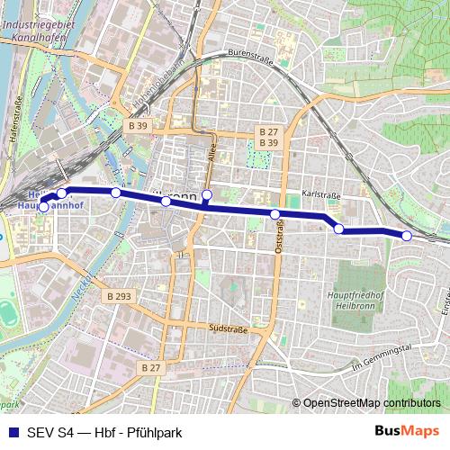 SEV S4 bus Line Map