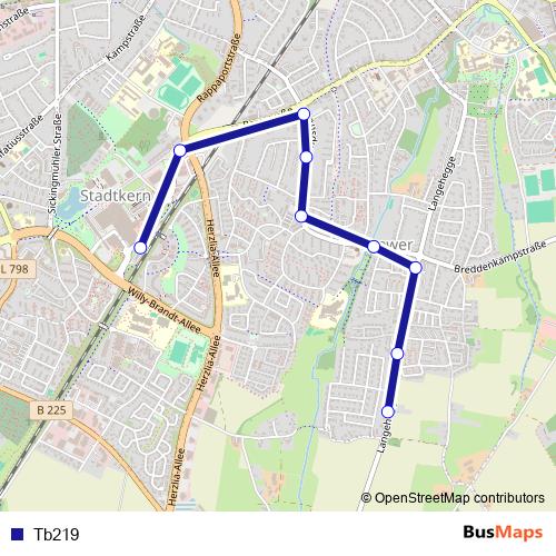 Tb219 bus Line Map