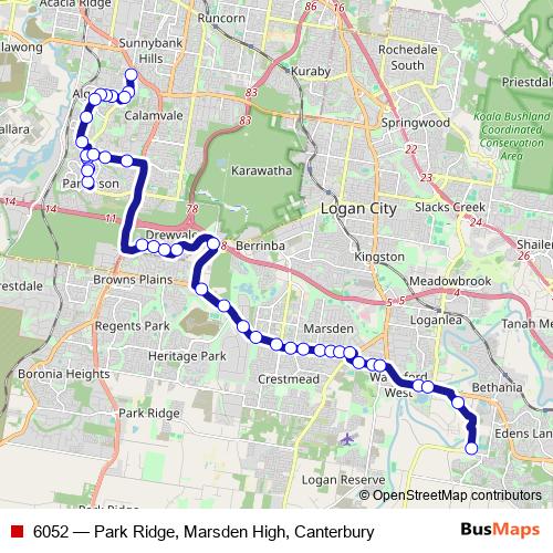 6052 bus Line Map