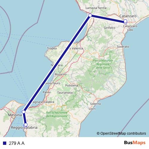 279 A A bus Line Map