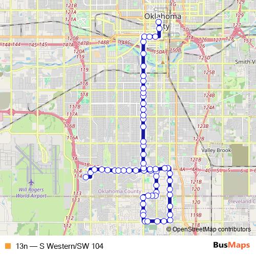 13n bus Line Map