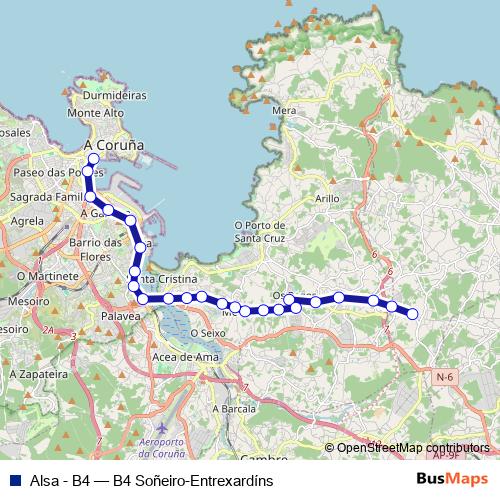 Alsa - B4 bus Line Map