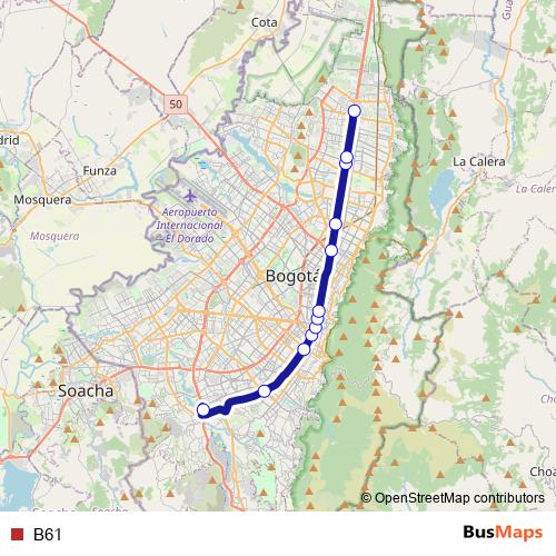 B61 bus Line Map