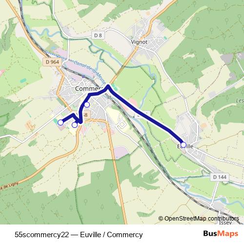 55scommercy22 bus Line Map
