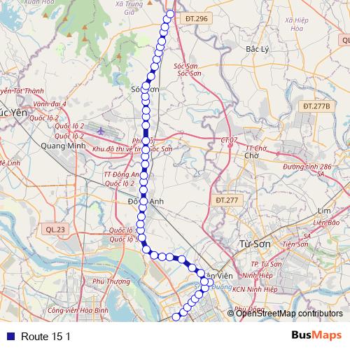 Route 15 1 bus Line Map