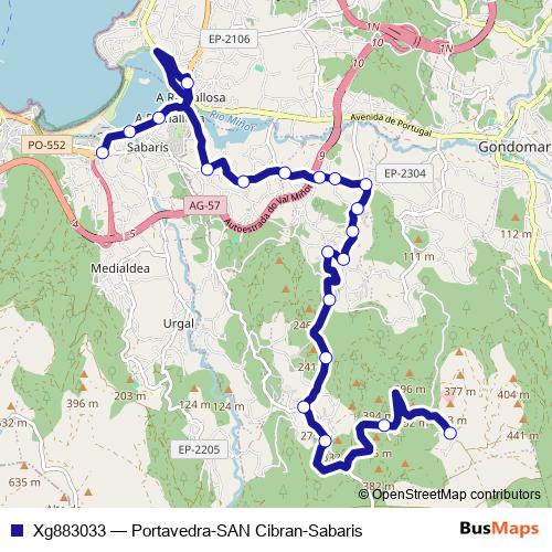 Xg883033 bus Line Map