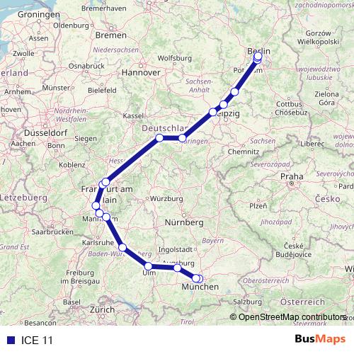 ICE 11 rail Line Map