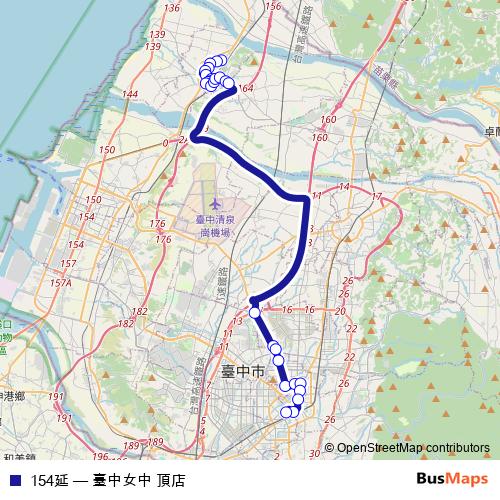 154延 bus Line Map