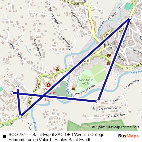SCO 734 bus Line Map