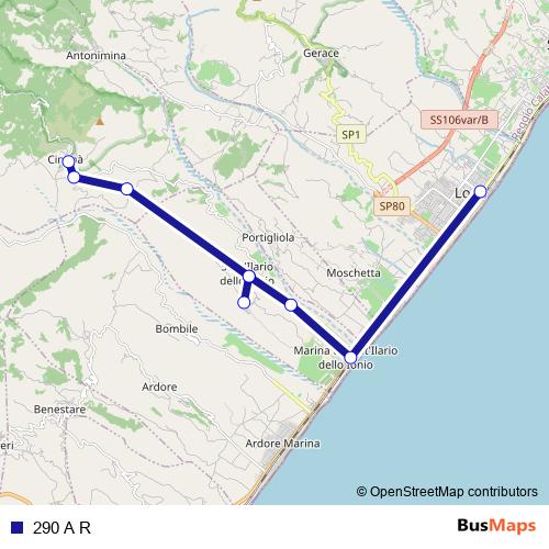 290 A R bus Line Map