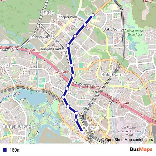 160a bus Line Map