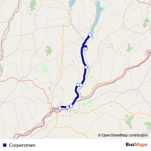 Cooperstown bus Line Map