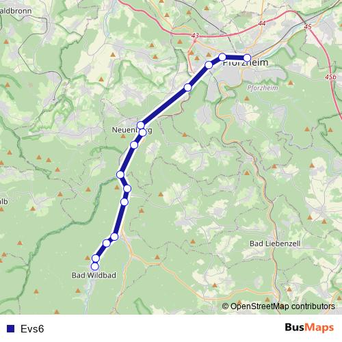 Evs6 bus Line Map