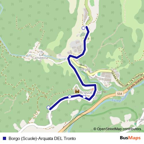 Borgo (Scuole)-Arquata DEL Tronto bus Line Map