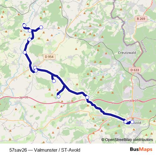 57sav26 bus Line Map