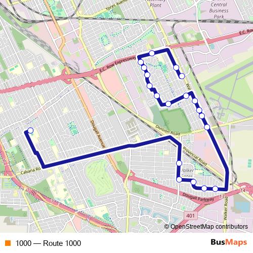 1000 bus Line Map