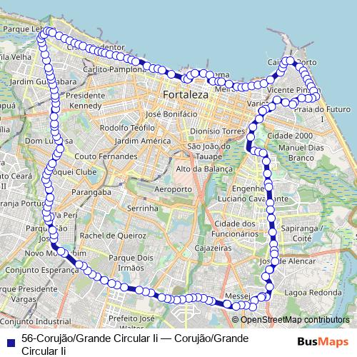 56-Corujão/Grande Circular Ii bus Line Map