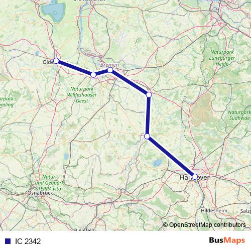 IC 2342 rail Line Map