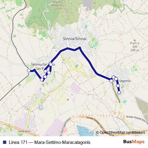 Linea 171 bus Line Map