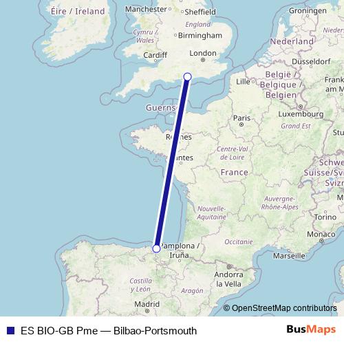 ES BIO-GB Pme ferry Line Map