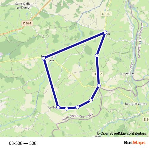 03-308 bus Line Map